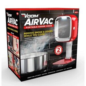 Voom AirVac Portable Range Hood 3 Speed RV Kitchen Exhaust Fan Low Noise NEW